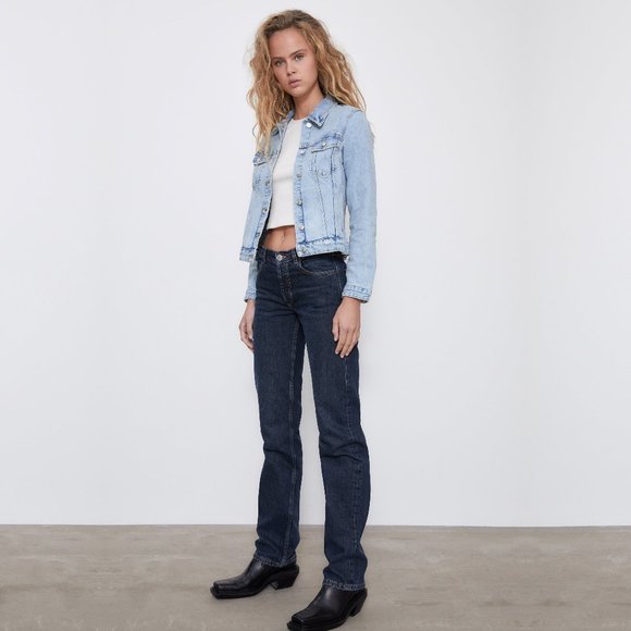 NEW! ZARA Denim Distressed Washed Jean Jacket, Size XL - Picture 9 of 16